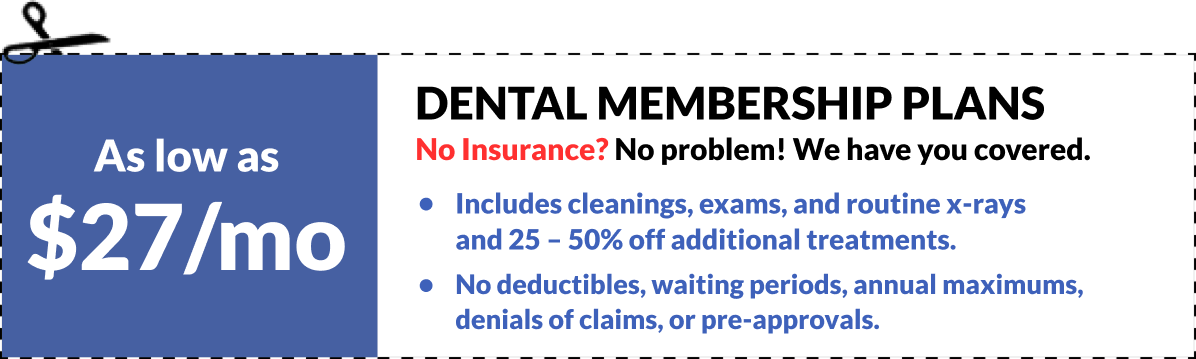 No Insurance? No problem! We have you covered.